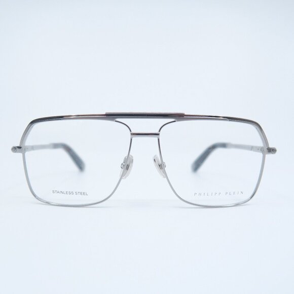 Philipp Plein PURE PLEIN VPP085 Col.OE56 Stainless Steel New Eyeglasses Frames.
